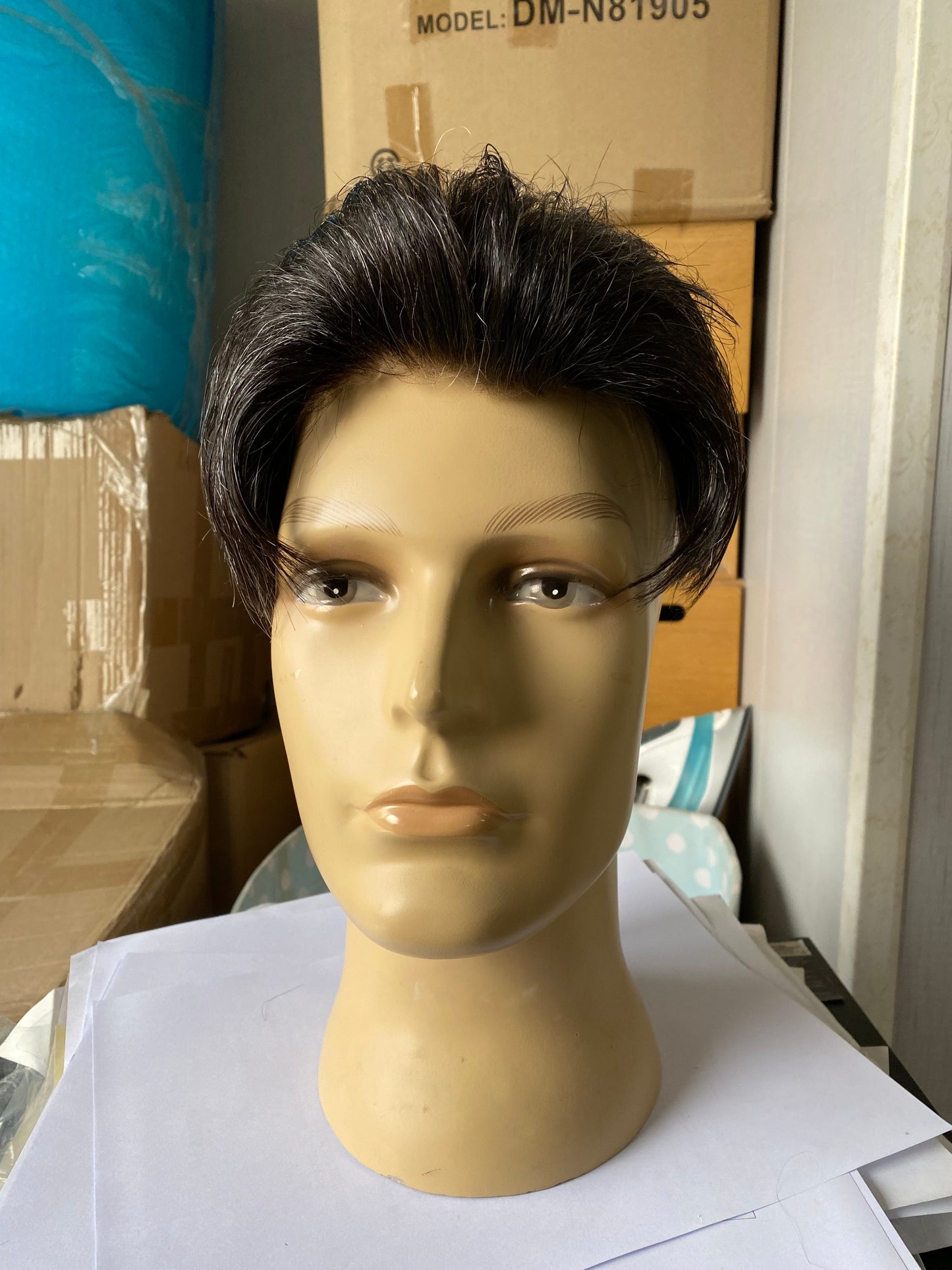 Precut men toupee cut as your request human hair toupee hair system for men