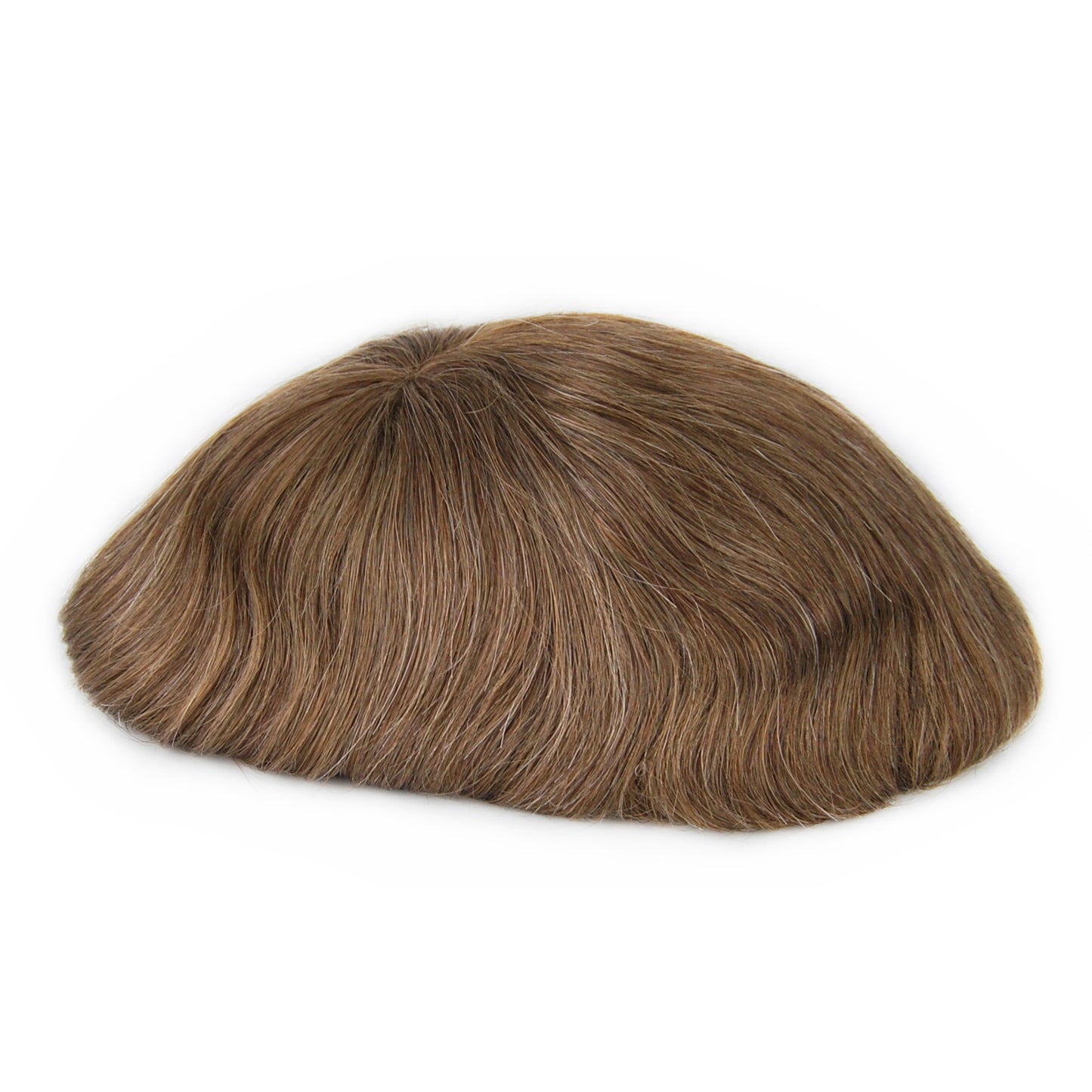 All Swiss Lace Light Brown #710 Toupee With Grey Hair Hair System For Men Lace With PU Hair Replacement