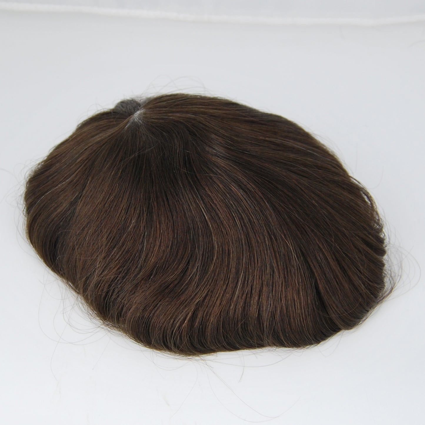Clearance toupee #2 dark brown PU injection men hair system hair piece thin skin base 10x7.5