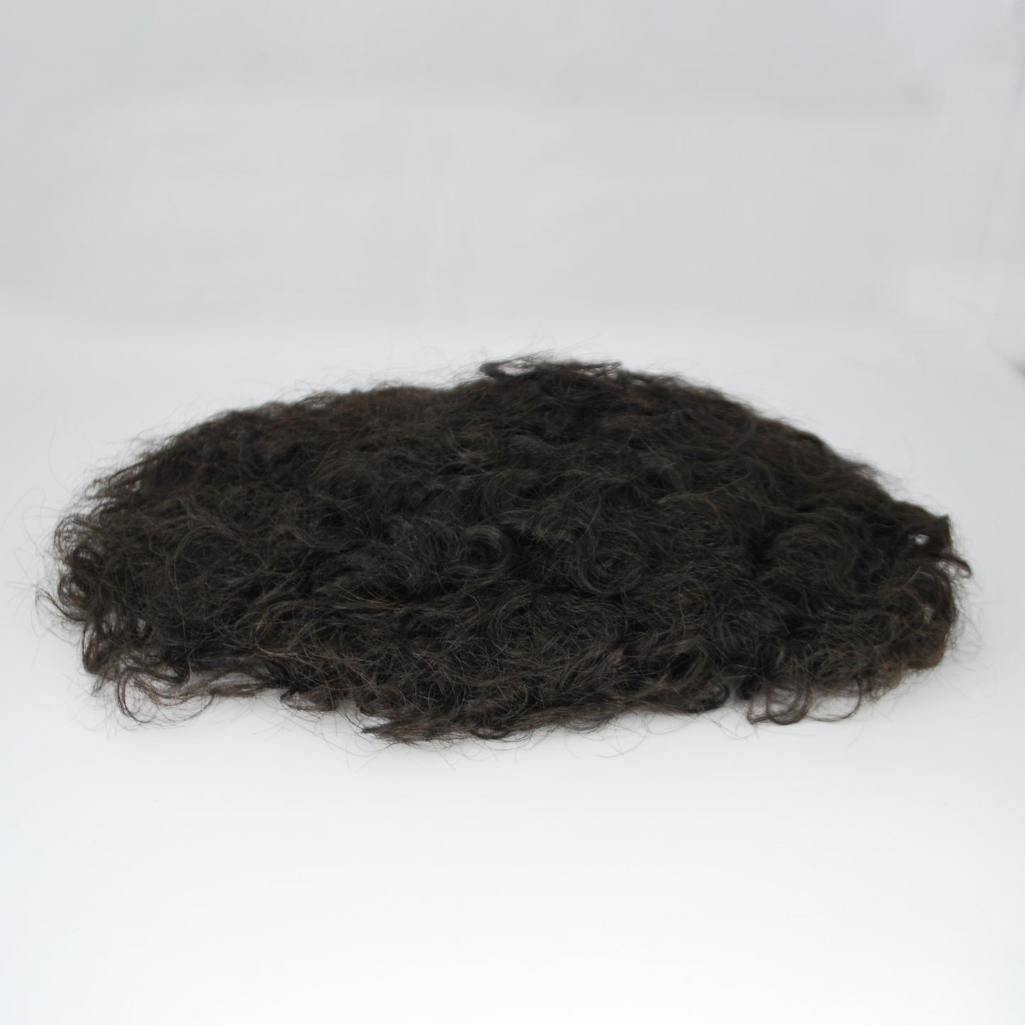 Clearance toupee hair piece for men mono with PU around curly hair system natural black hair