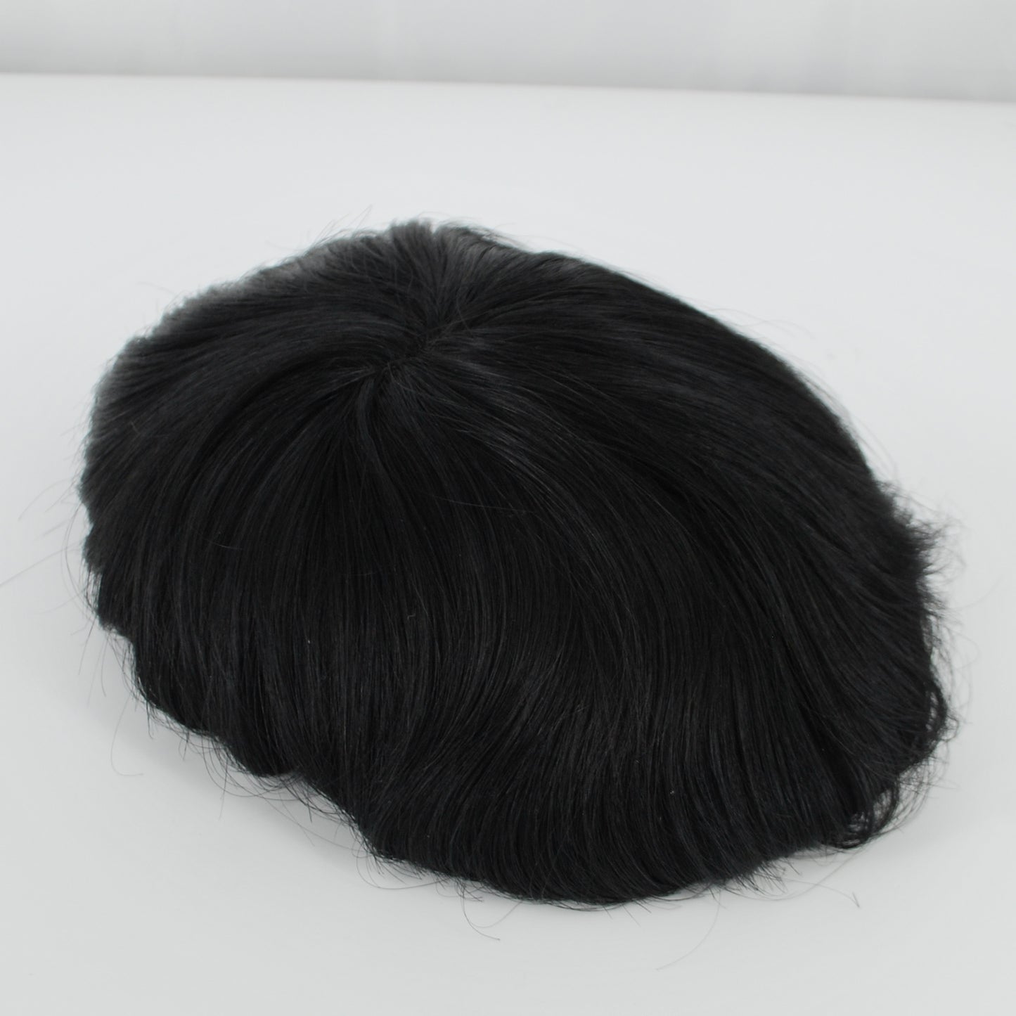 Clearance #1 juet black full lace men's toupee wig 9x7 inch human hair system hair replacement all French lace