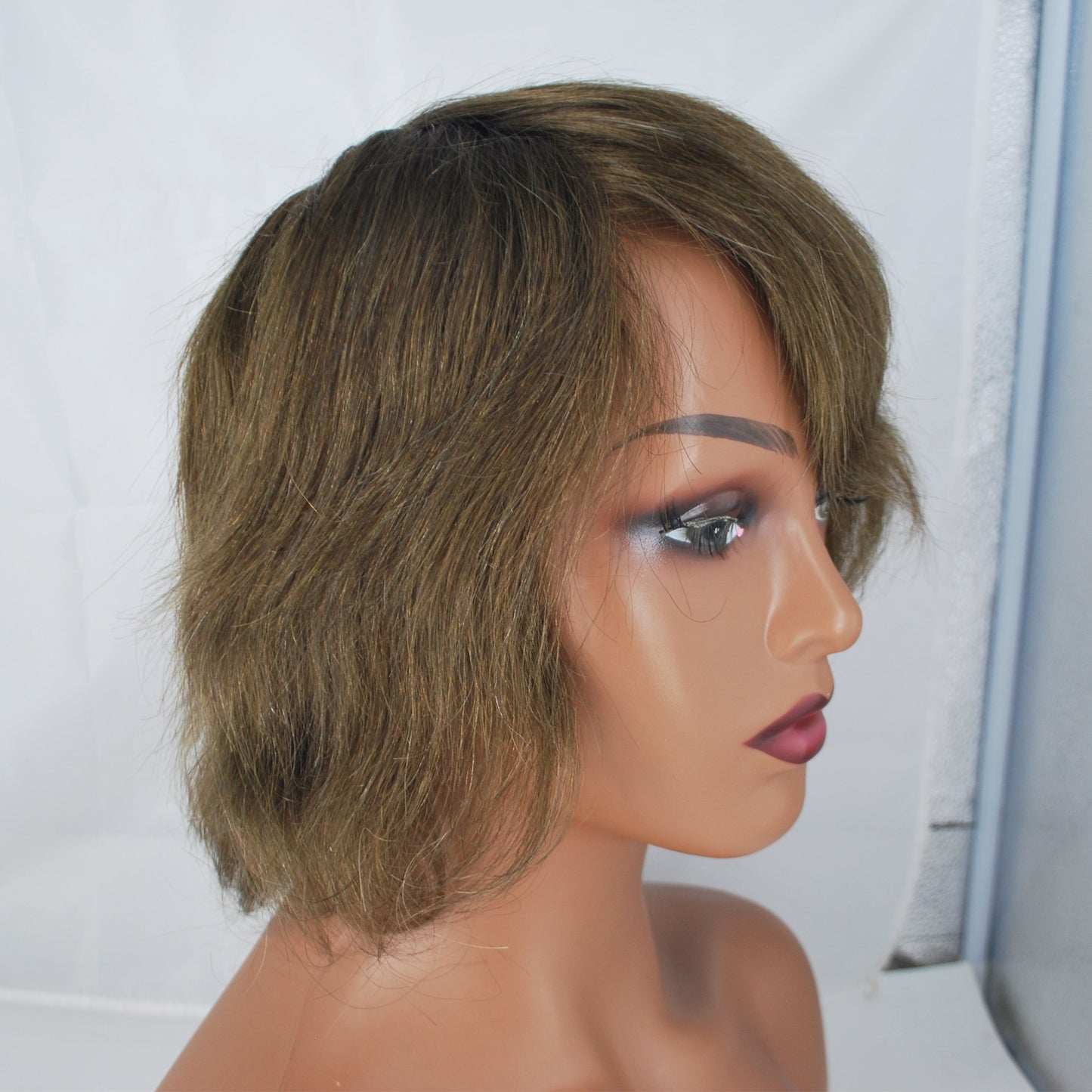 Clearance #3 Ash Brown hair system for women Super silk with full poly 1/3 lace front 12x9" hair system for women