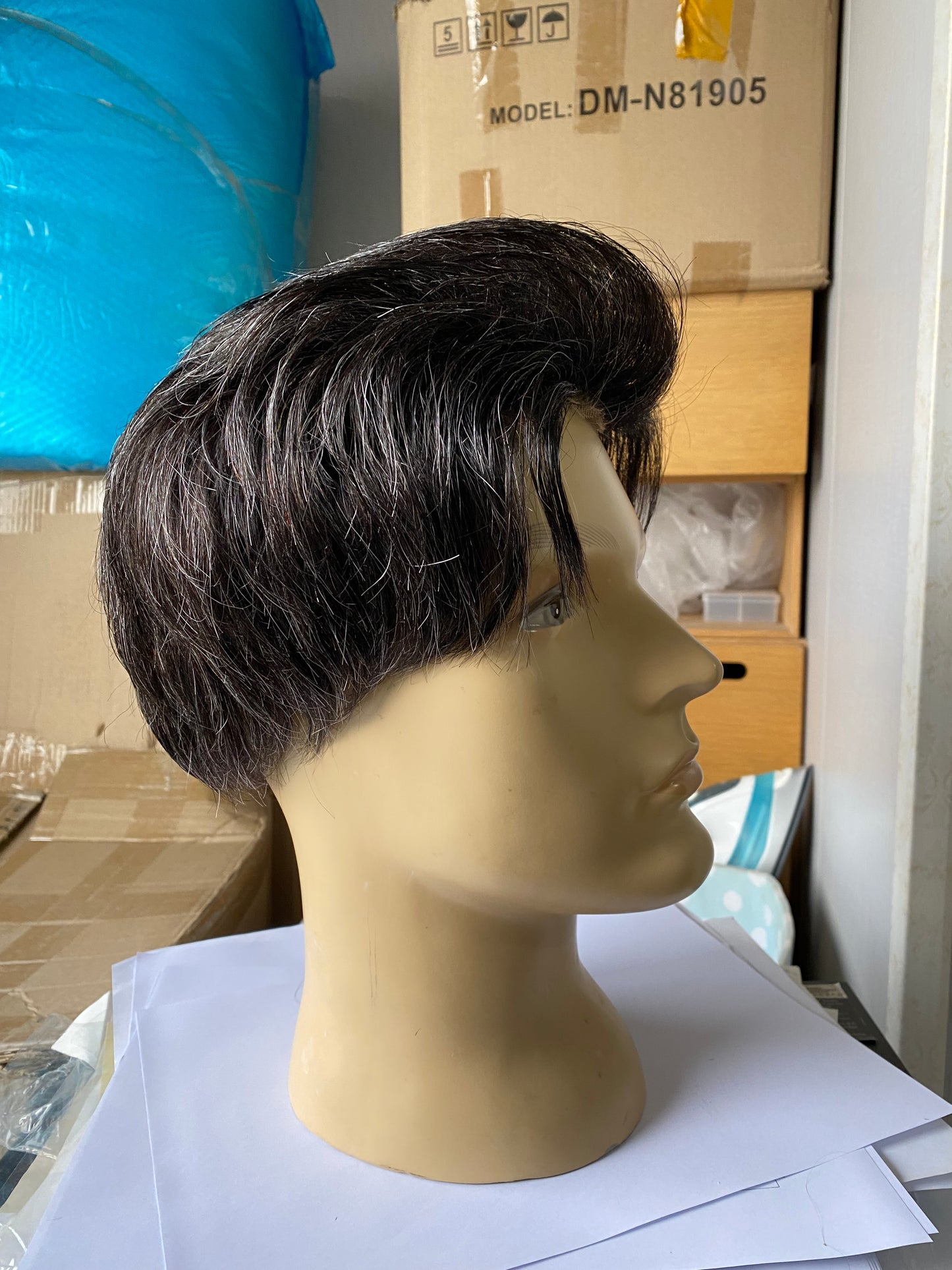 Precut men toupee cut as your request human hair toupee hair system for men