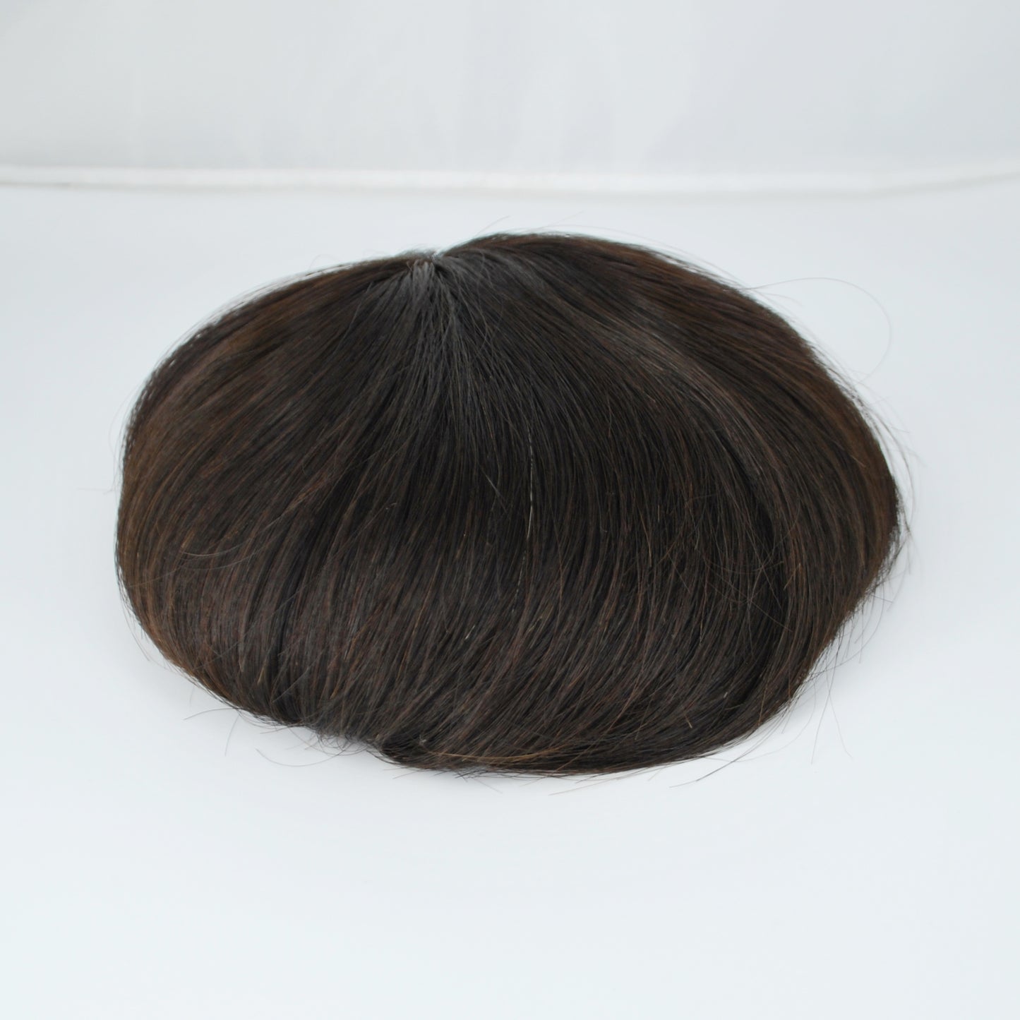 Clearance human hair toupee natural black 7x6.5" prosthesis for men French lace with PU around
