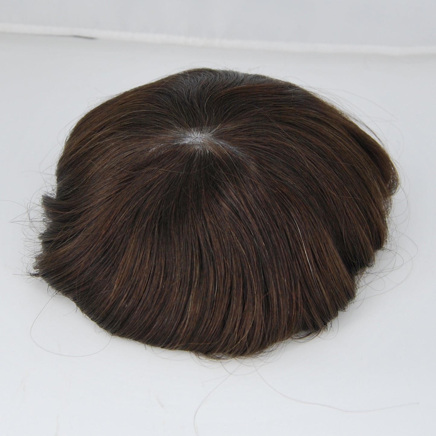 Clearance toupee #2 dark brown PU injection men hair system hair piece thin skin base 10x7.5