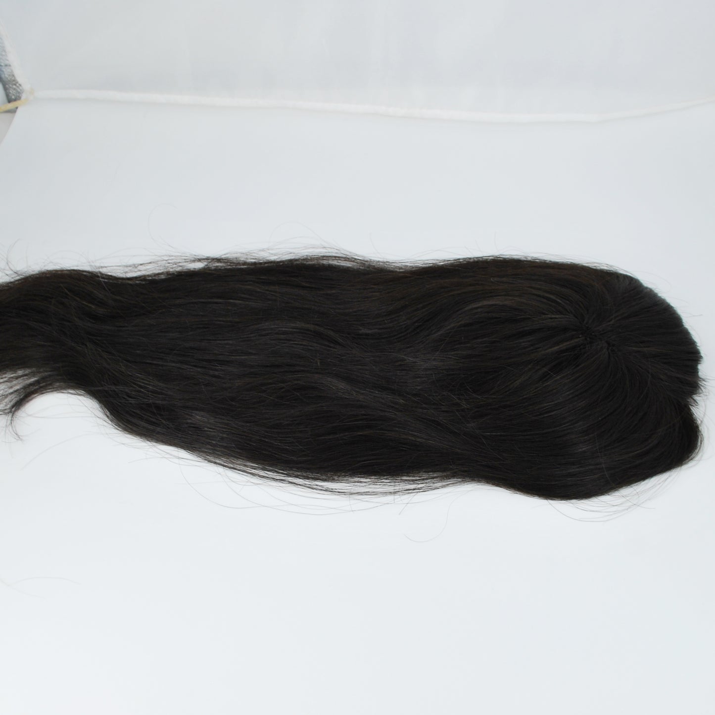 Clearance #1B Natural Black hair system for men 1/4 inch fish net with full poly perimeter 5x4.5" hair system for men