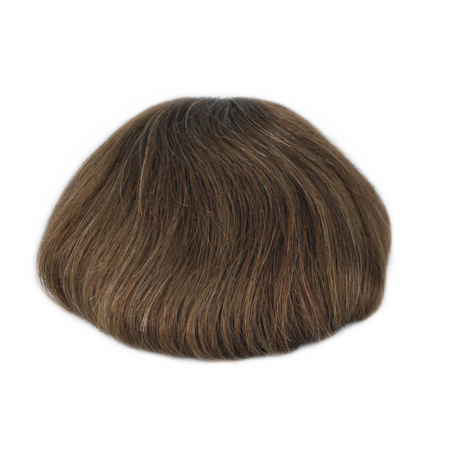 #4 medium brown men wig toupee mixed 10% grey hair all swiss lace natural hairline hair system piece for men