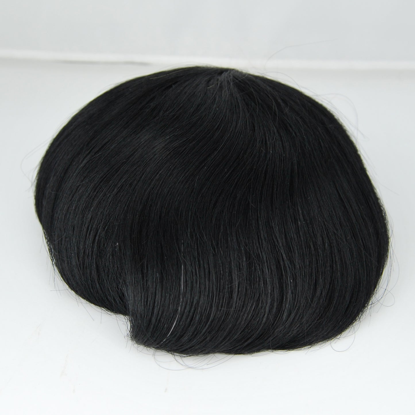 Clearance #1 jet black toupee 9x6.5" French with PU around narrow lace front 9x7" human hair system for men