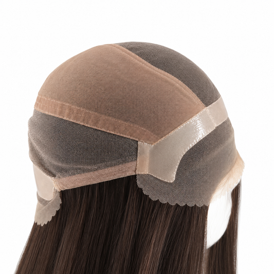 Custom Wig Lace Front with PU Perimeter Hair Topper – Long Straight Brown Hair Topper | SuncolorHair