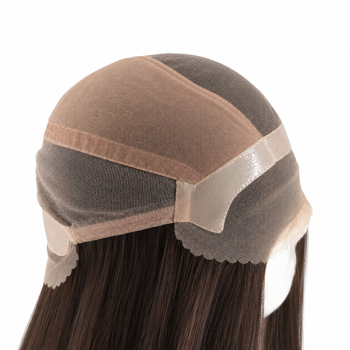 Custom Wig Lace Front with PU Perimeter Hair Topper – Long Straight Brown Hair Topper | SuncolorHair