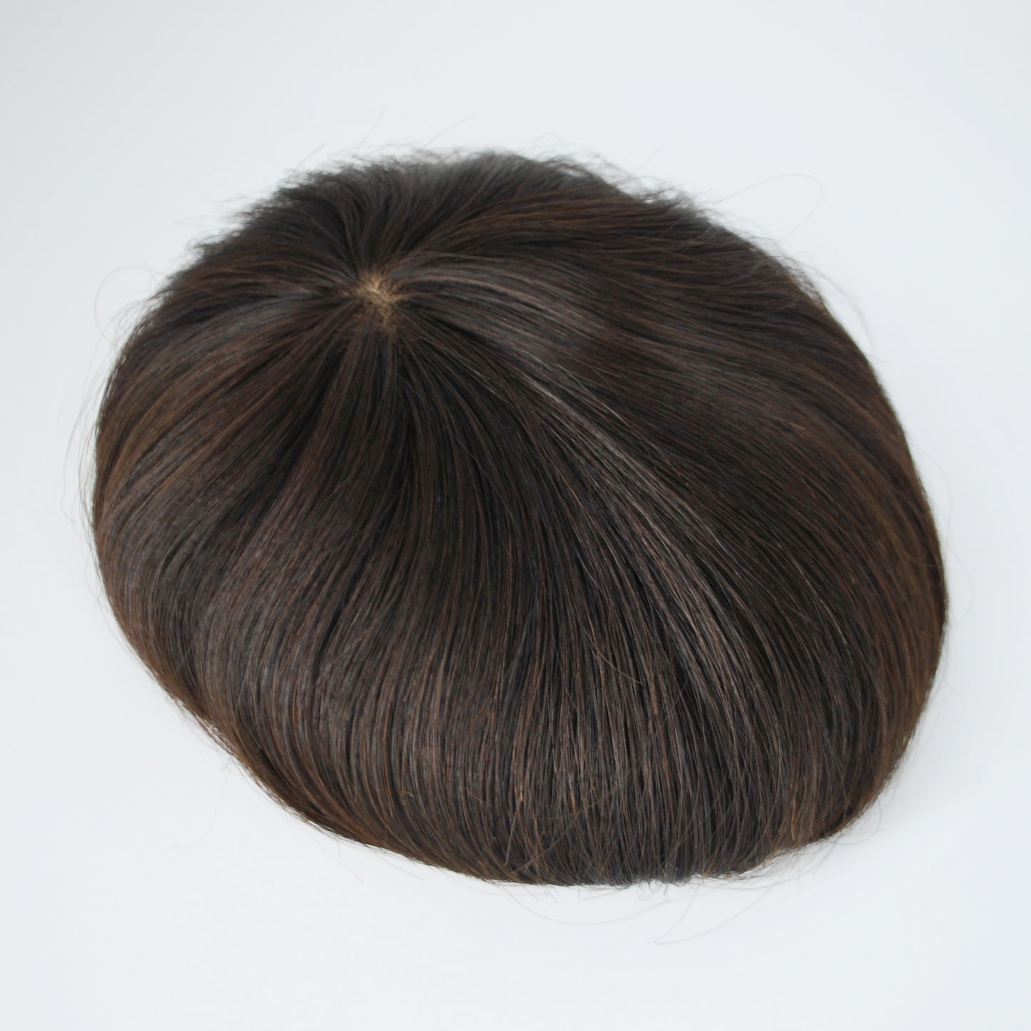 Clearance human hair toupee natural black 7x6.5" prosthesis for men French lace with PU around