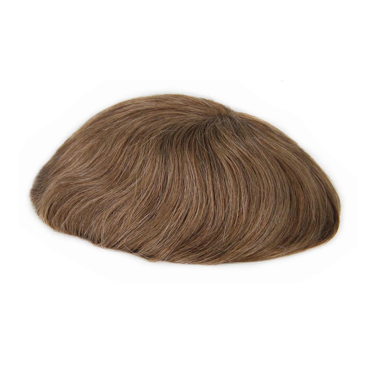 All Swiss Lace Light Brown #710 Toupee With Grey Hair Hair System For Men Lace With PU Hair Replacement