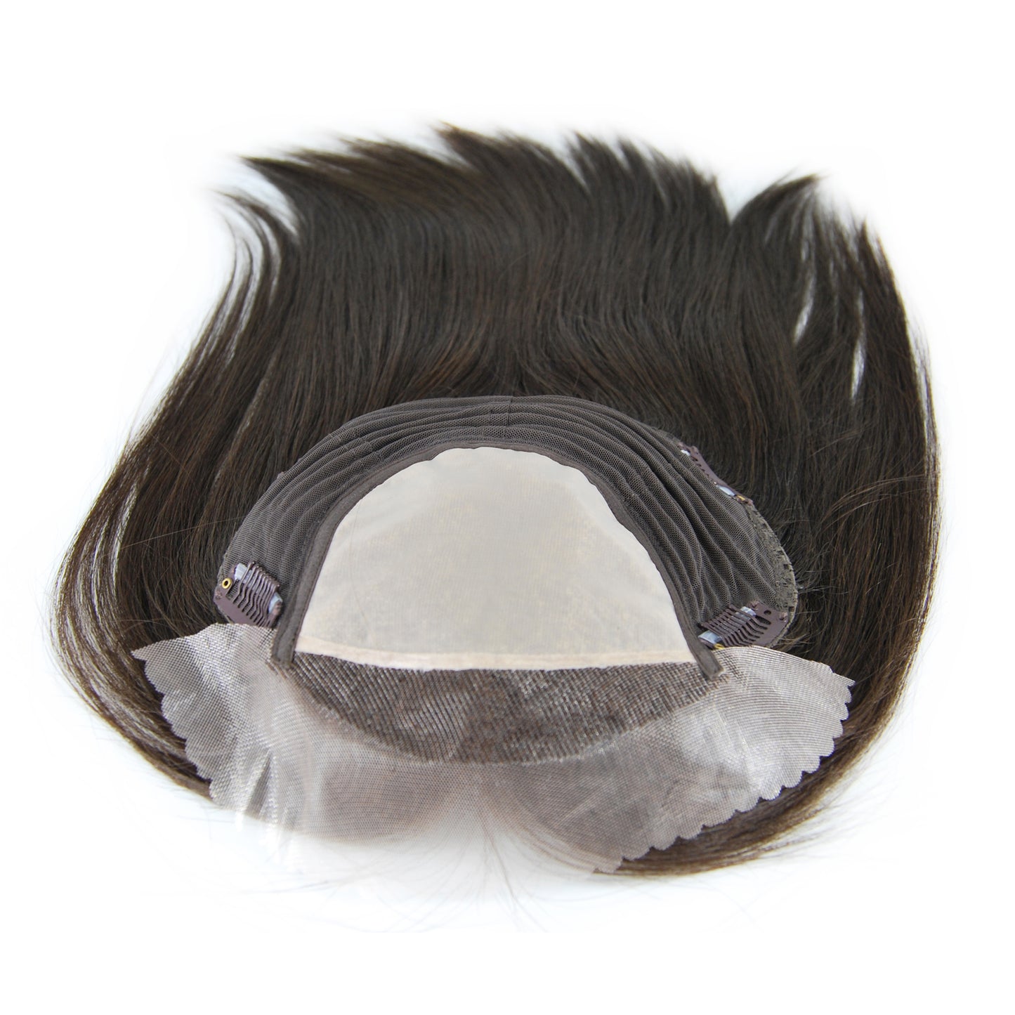 Lace front Silk base with weft back straight topper wig for women human hair virgin hair topper