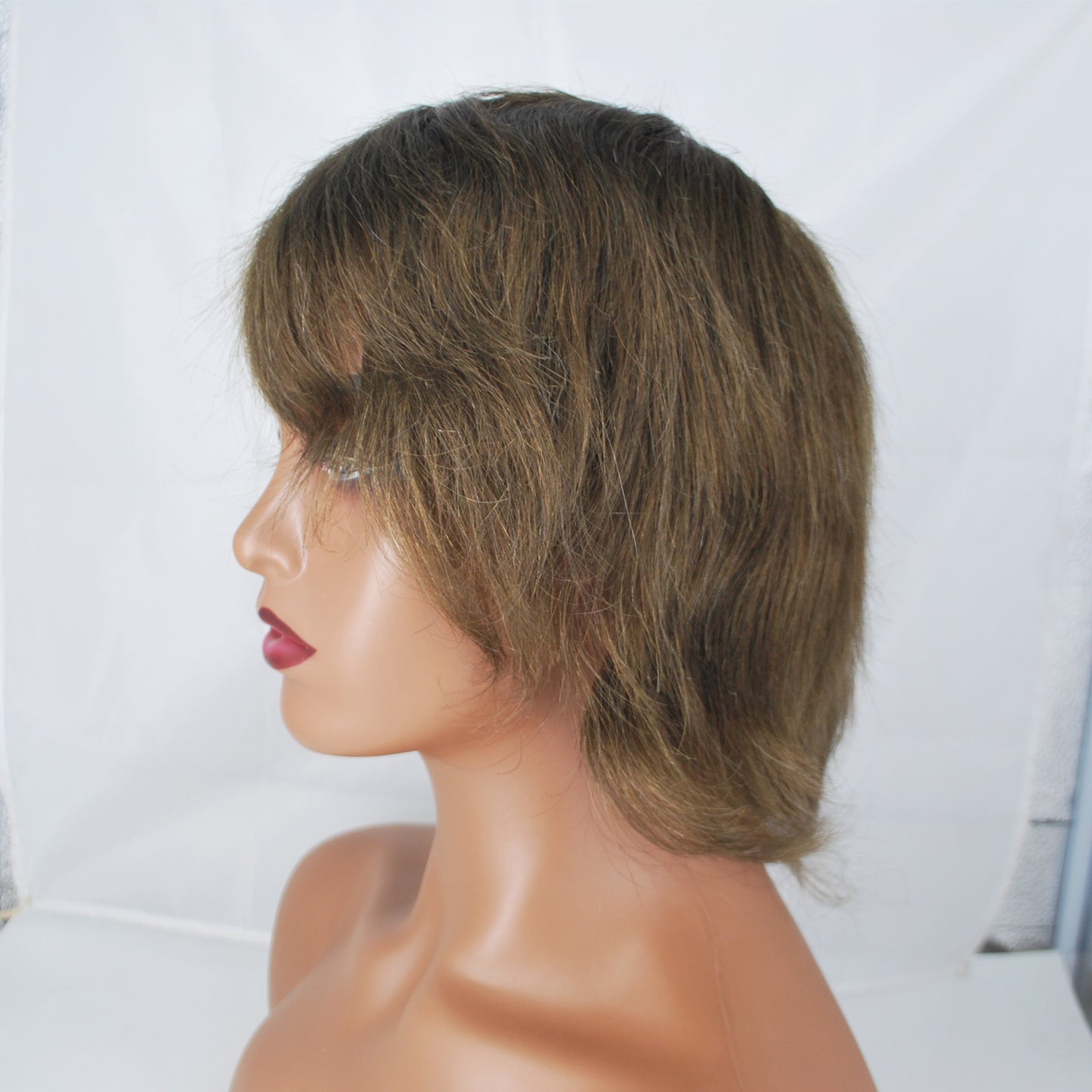 Clearance #3 Ash Brown hair system for women Super silk with full poly 1/3 lace front 12x9" hair system for women