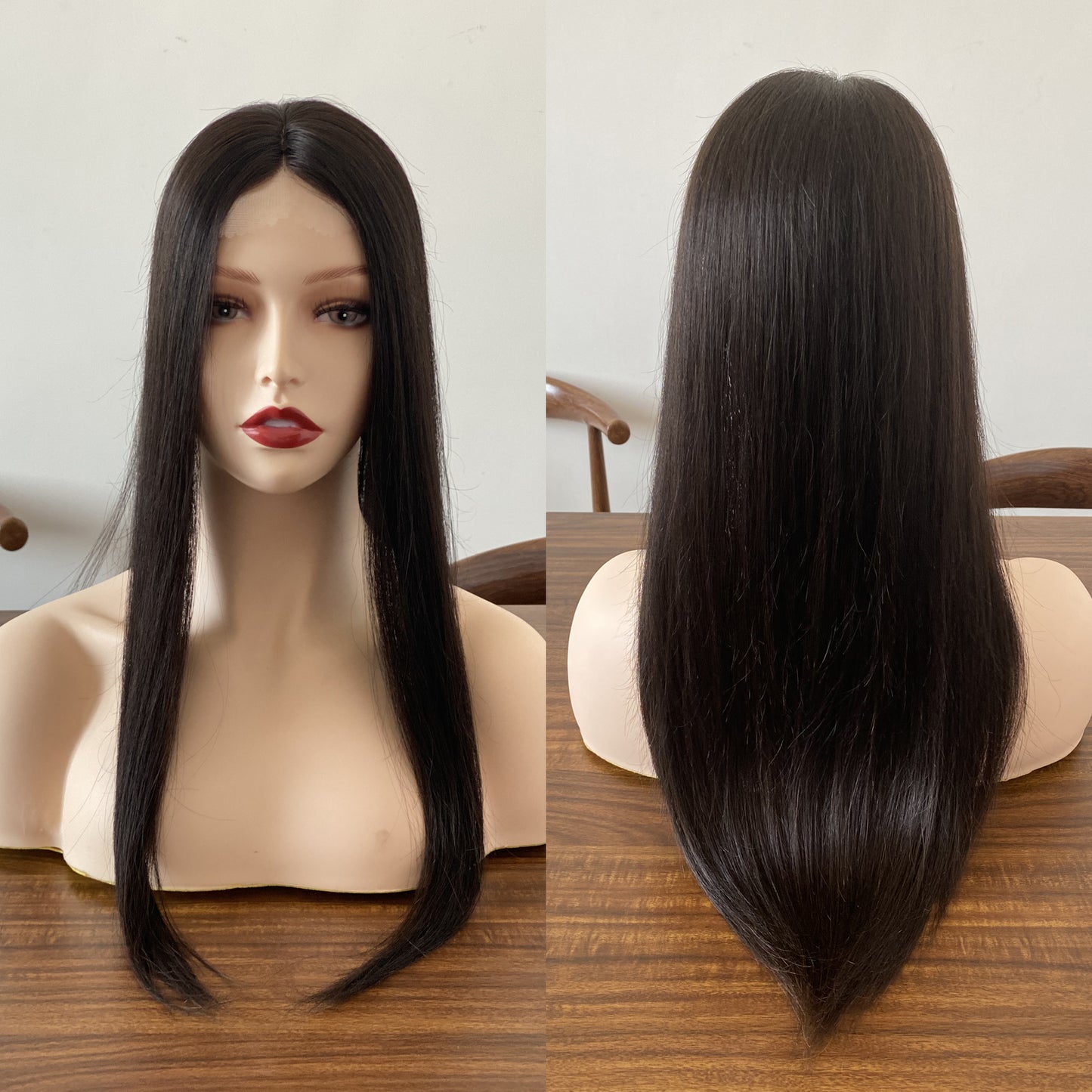 human hair topper for women 7x5inch natural black color mono with PU around