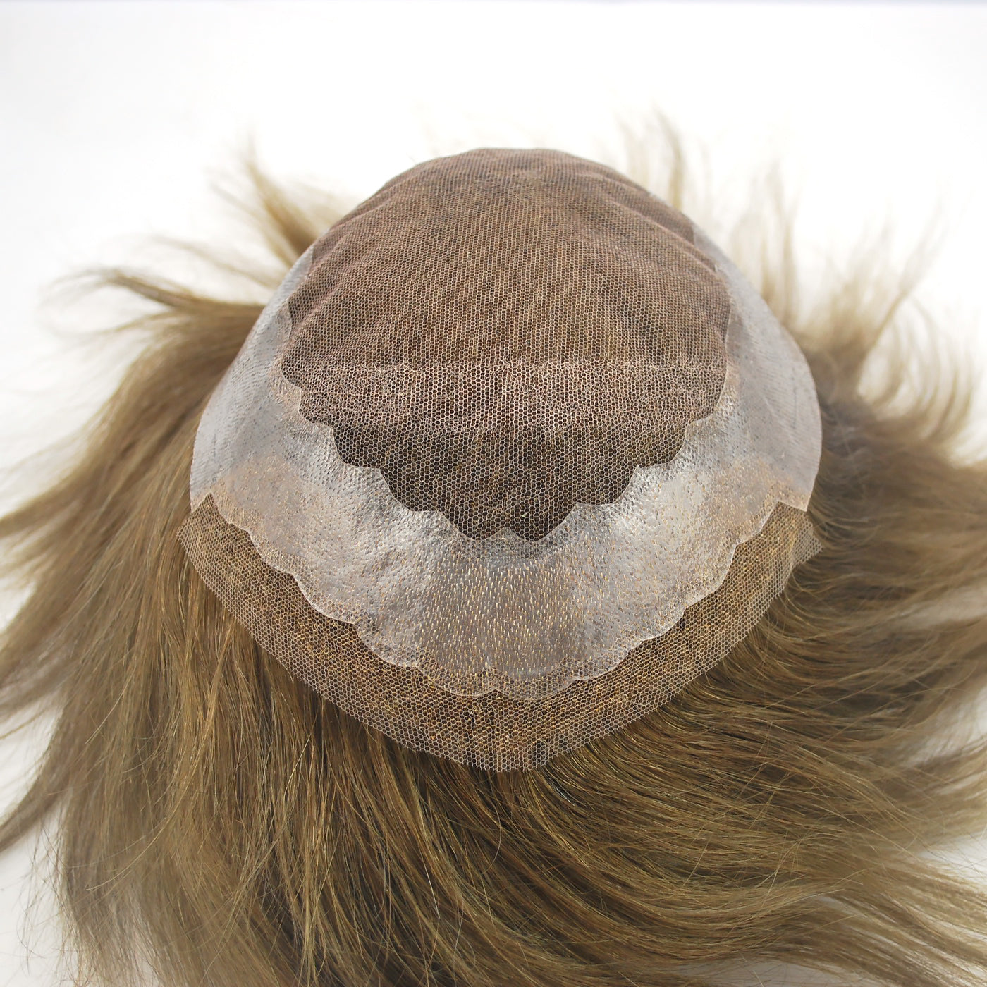 #5 Light brown mens wig French lace with PU around toupee for mens hair