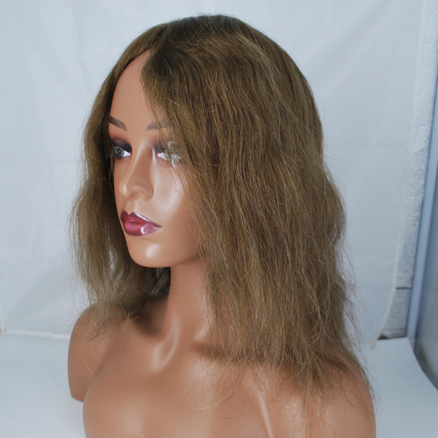 Clearance #5 Light brown hair system for women French lace with full poly to edge 11x10" hair system for women