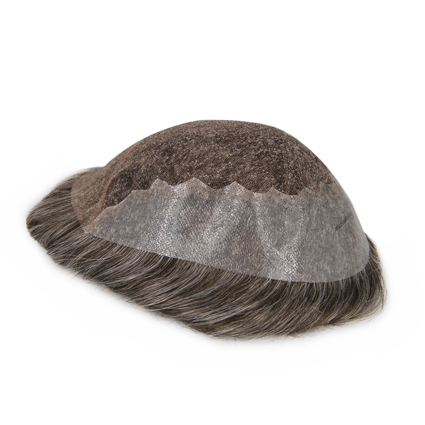 all swiss lace human hair toupee hair patch #260 grey mixed dark brown hair unit lace with PU hairpiece for men