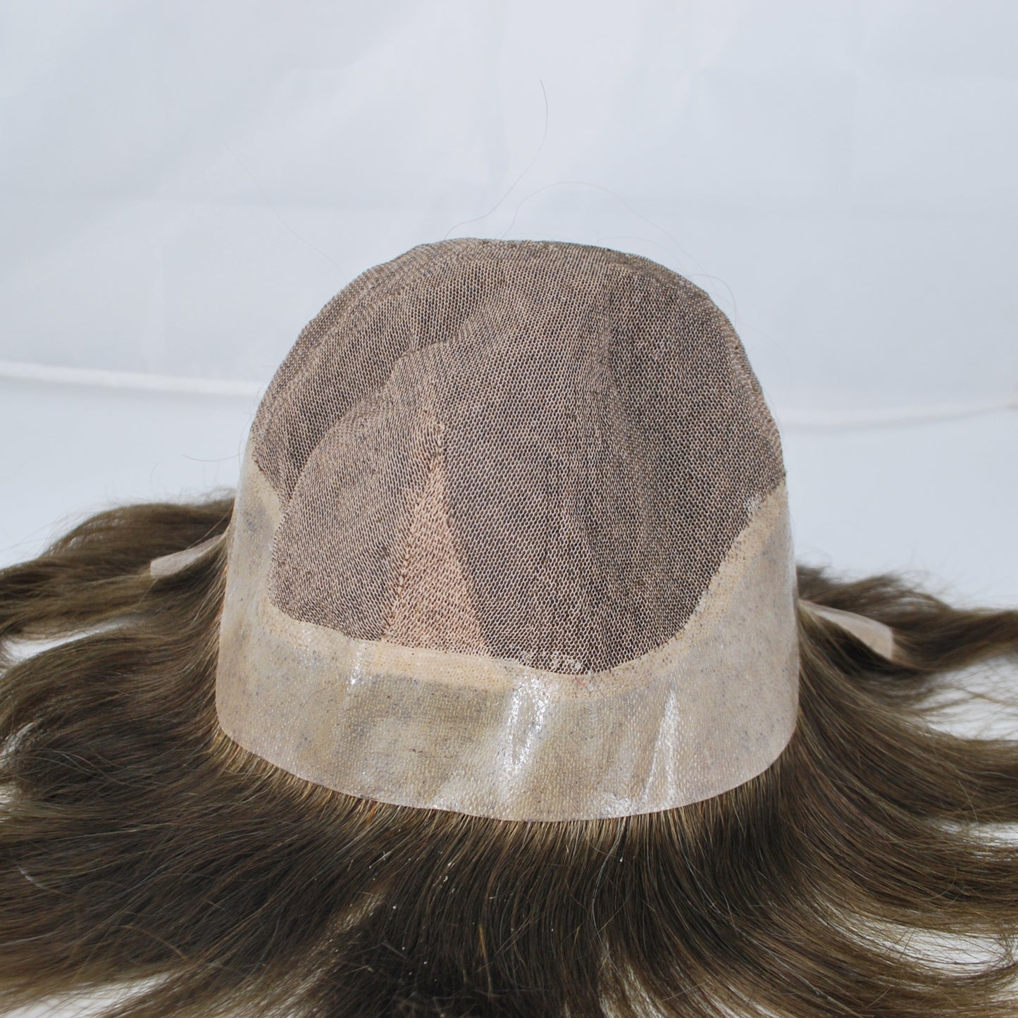 Clearance #3 Ash Brown hair system for women Super silk with full poly 1/3 lace front 12x9" hair system for women