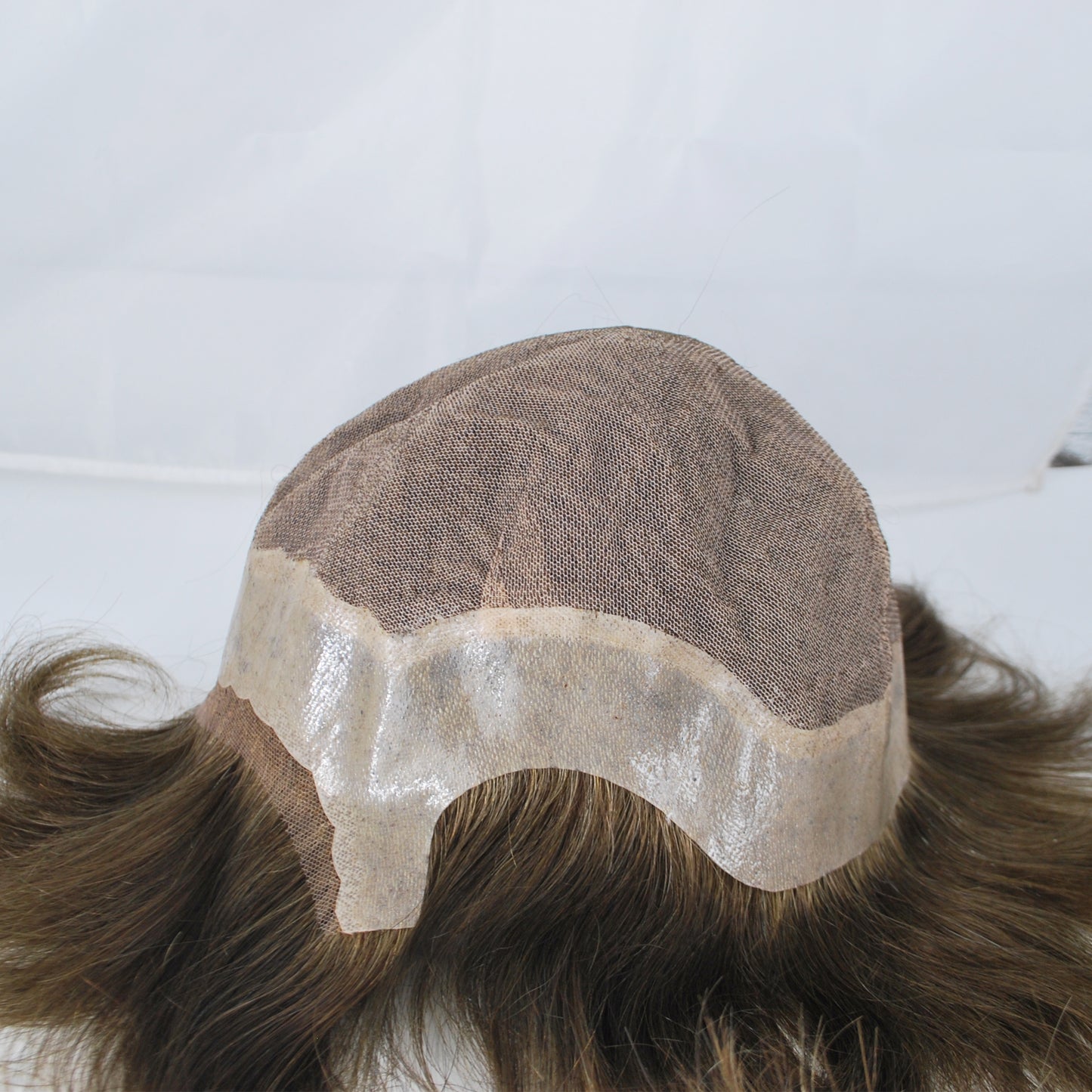 Clearance #3 Ash Brown hair system for women Super silk with full poly 1/3 lace front 12x9" hair system for women
