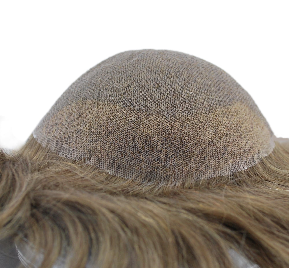 #7 light brown hairpiece toupee human hair system Swiss lace with natural hairline mens wigs