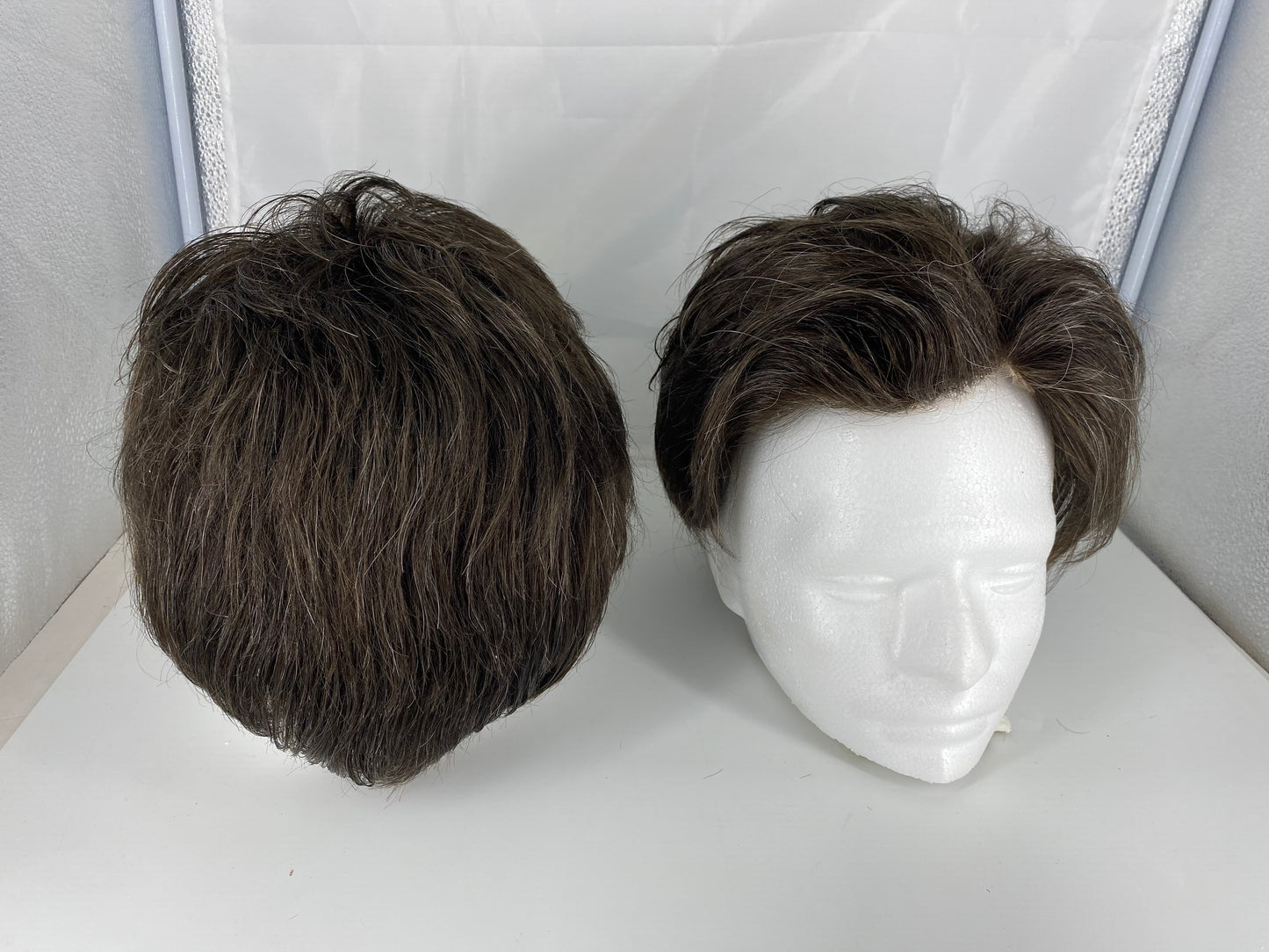 Precut men toupee cut as your request human hair toupee hair system for men