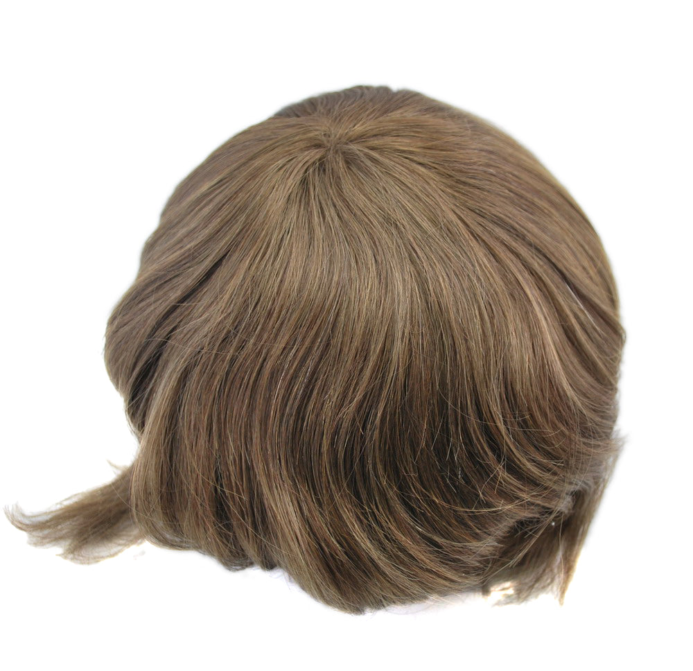#7 light brown hairpiece toupee human hair system Swiss lace with natural hairline mens wigs