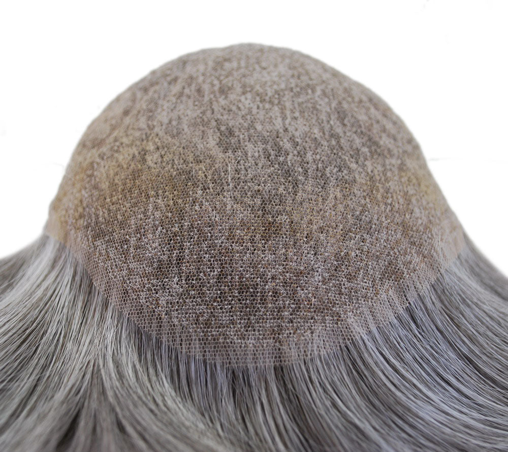 all swiss lace human hair toupee hair patch #260 grey mixed dark brown hair unit lace with PU hairpiece for men