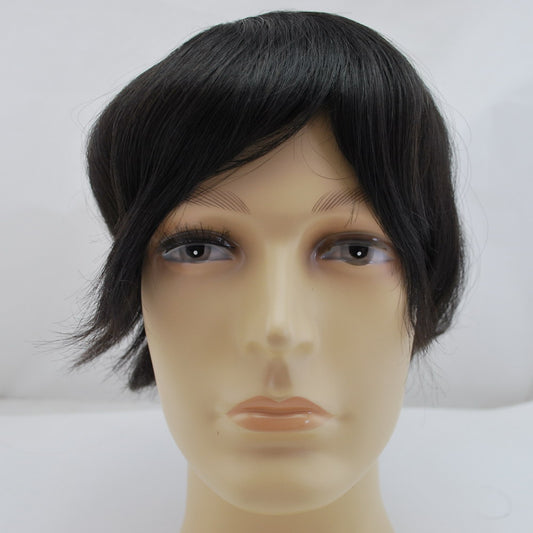Clearance #1B Natural Black hair system for men all French lace 9x7" hair system for men
