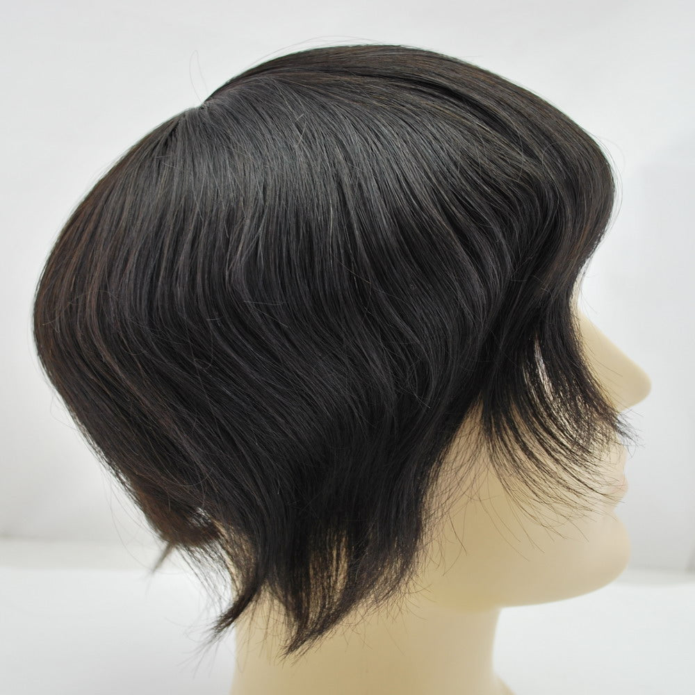 Clearance #1B Natural Black hair system for men all French lace 9x7" hair system for men