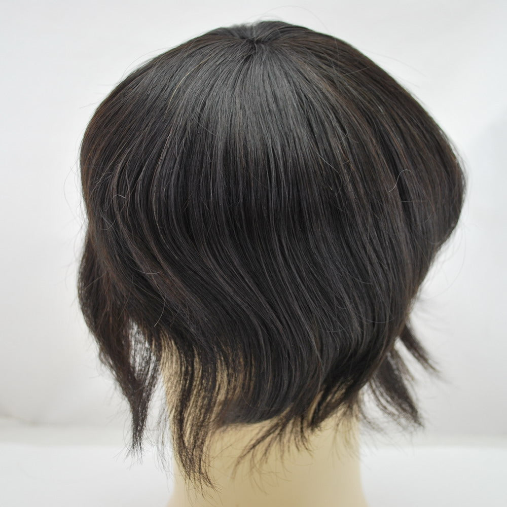 Clearance #1B Natural Black hair system for men all French lace 9x7" hair system for men