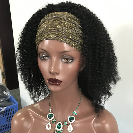 Brazilian Afro Kinky Curly Headband Wig Human Hair 10-30 Inch Glueless Kinky Curly Human Hair Wigs for Women