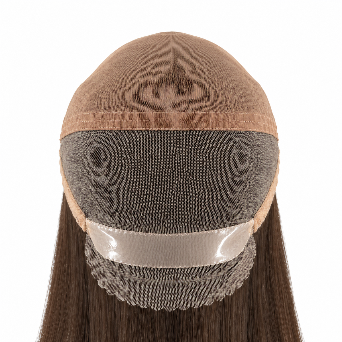 Custom Wig Lace Front with PU Perimeter Hair Topper – Long Straight Brown Hair Topper | SuncolorHair