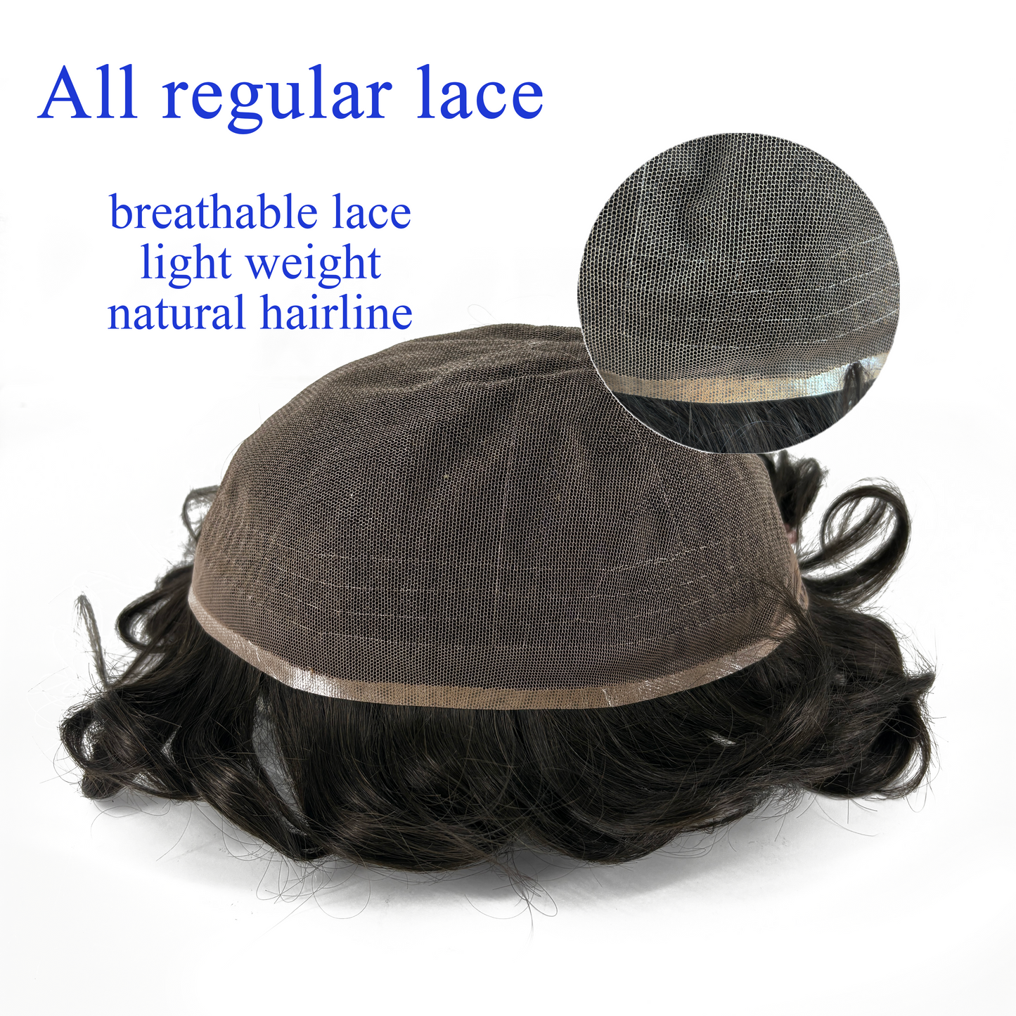 #4 Medium Brown with 10-80% Grey Mixed Human Hair Men's Toupee