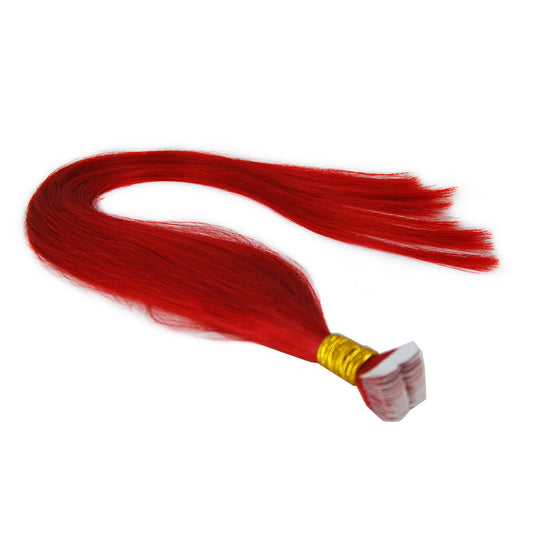 18 Inches Tape In Human Hair Extensions Colorful Straight Hair Extensio Invisible Adhesive Skin Weft