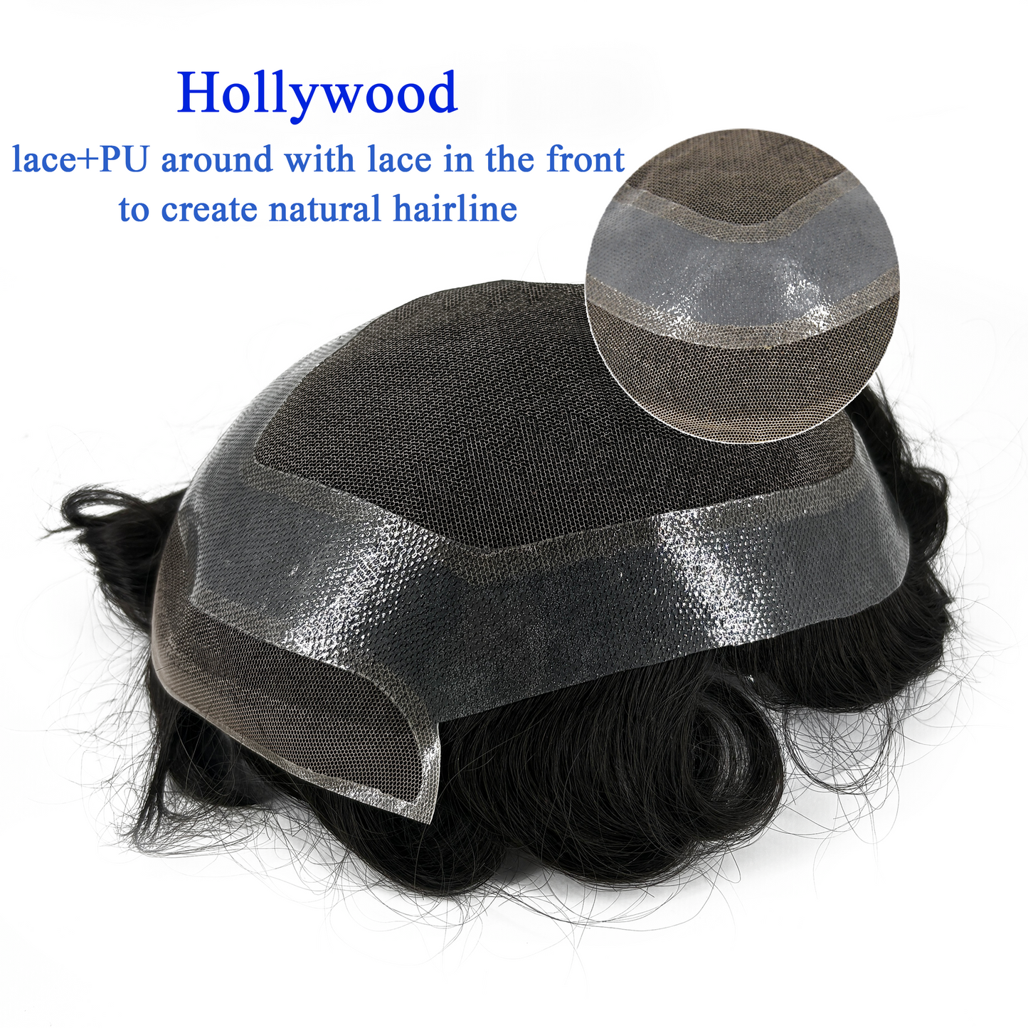 #4 Medium Brown with 10-80% Grey Mixed Human Hair Men's Toupee