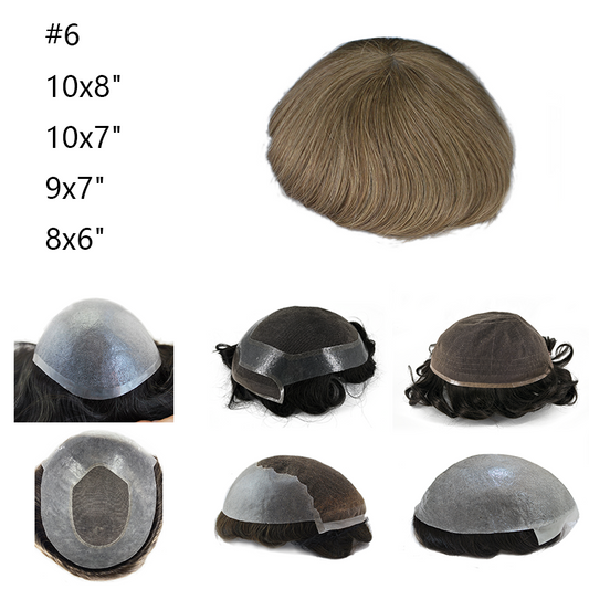 #6 Breathable & Undetectable Hairline, Natural Hair Replacement System for Daily Wear