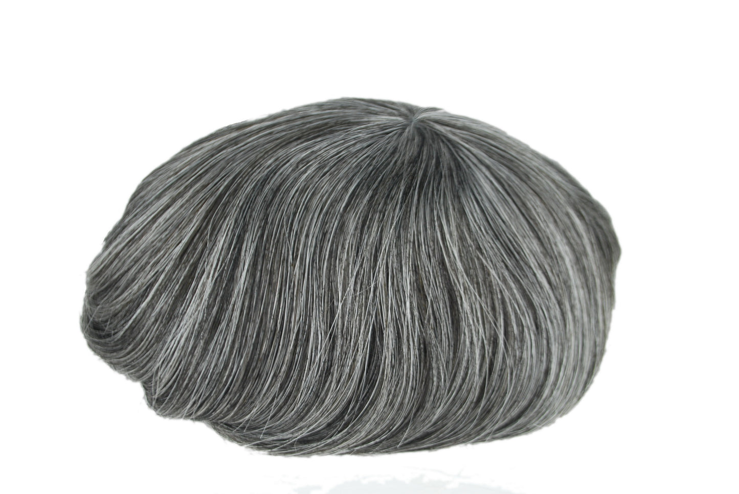 Full Lace Natural Black Mixed Grey Hair System 1B40 PU With Lace Toupee For Men
