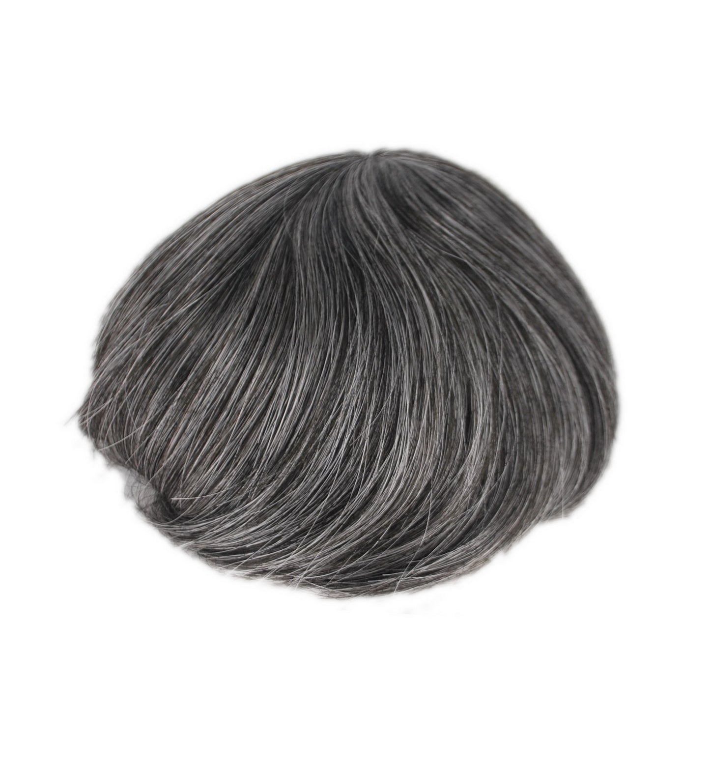 Full Lace Natural Black Mixed Grey Hair System 1B40 PU With Lace Toupee For Men