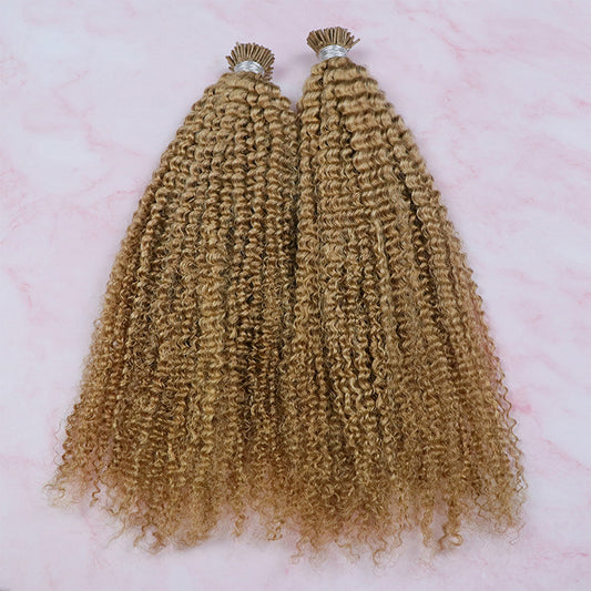 I Tip Human Hair Extensions Curly Hair Weft For Black Women #27 Jerry Curly Wave I Ttip Hair 100 Strands/ Lot