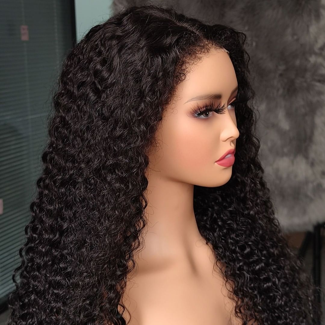 13x6 Curly Human Hair Wigs Kinky Curly Lace Frontal Wig for Women