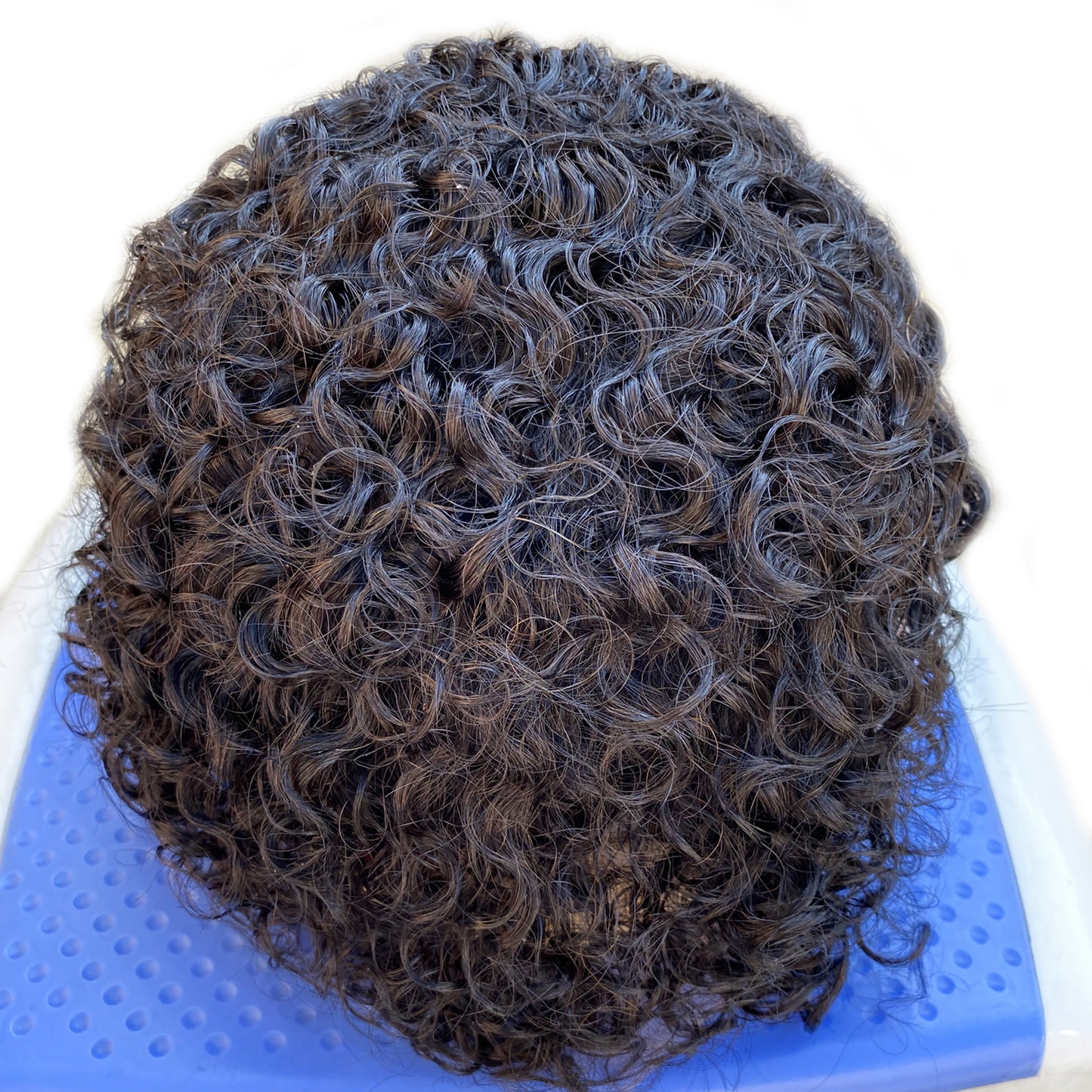 Customize toupee for men curly human hair system all french lace