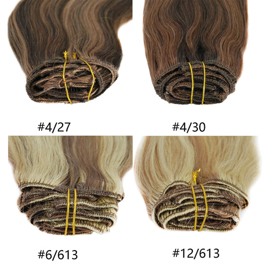 Clip in hair extensions straight 14-26 inch 100% human hair extension clip in hair 7 pc/ set