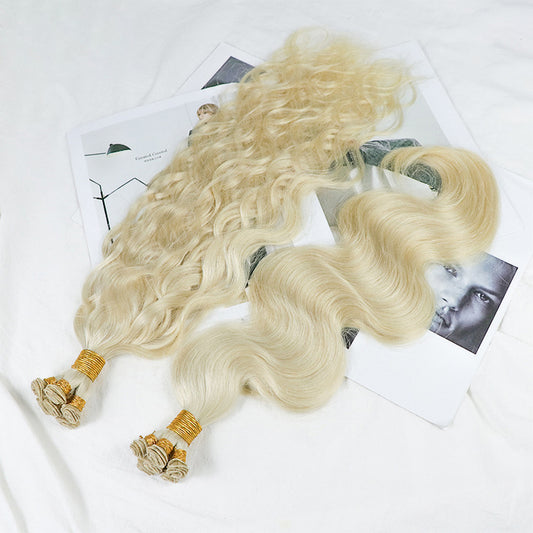 Invisible Hand Tied Extension Human Hair Weft Sew For White Woman 100% Human Hair Straight Hair Bundle