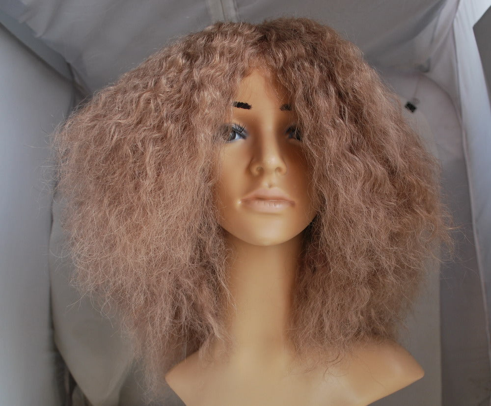 customized full wig all PU injection human hair wigs for women skin base suncolor hair