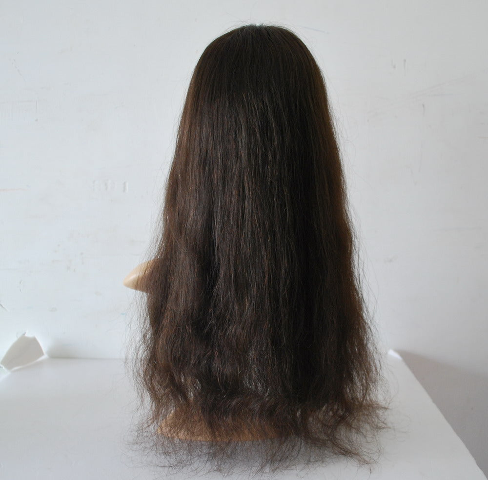 Customized silk base topper for women straight natural black color 100% human hair women wig