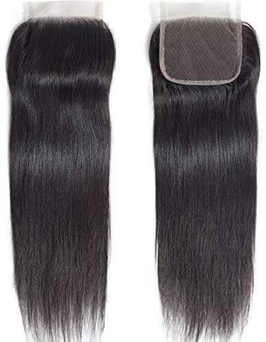 4x4 Lace Closure Remy Human Hair Straight Closure With Baby Hair Brazilian Natural Hairline