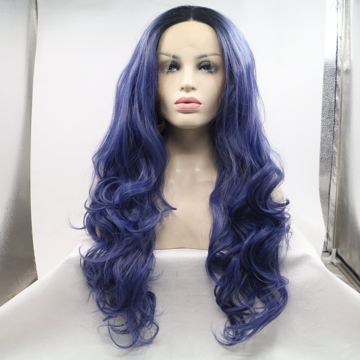 Women Lace Front Wig Purple Lilac Color High Temperature Resistance Lace Front Synthetic Wigs