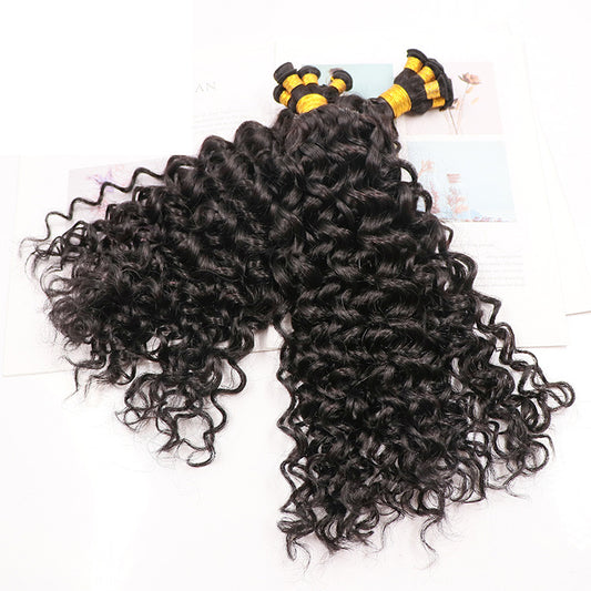 Deep Curly Hand Tied Weft 100% Human Hair Seamless Invisible Extension