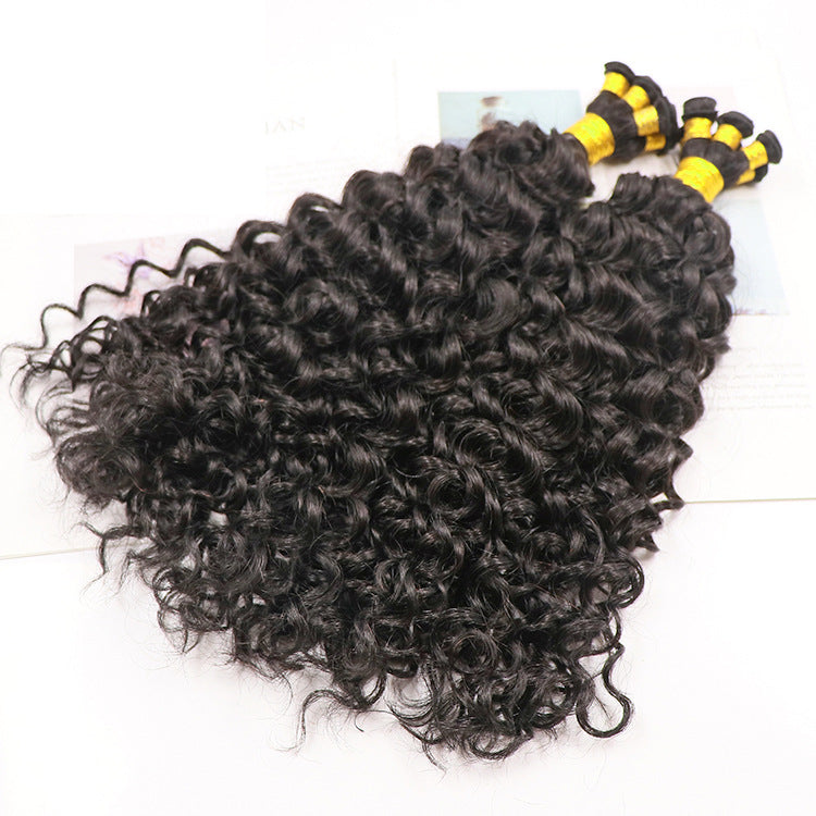Deep Curly Hand Tied Weft 100% Human Hair Seamless Invisible Extension